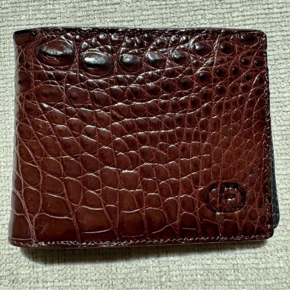 Bi-Fold Authentic Crocodile Leather Wallet